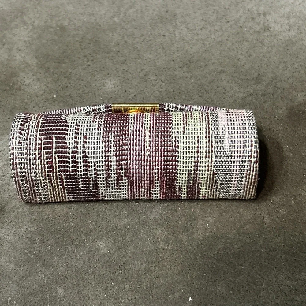 VTG Mary Kay Tapestry Lipstick Holder Hard Case Snap Closure Carpet Bag Style